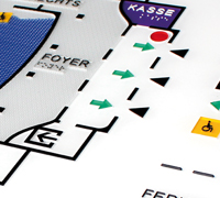 taktiler Grundrissplan kontrastreich und tastbar